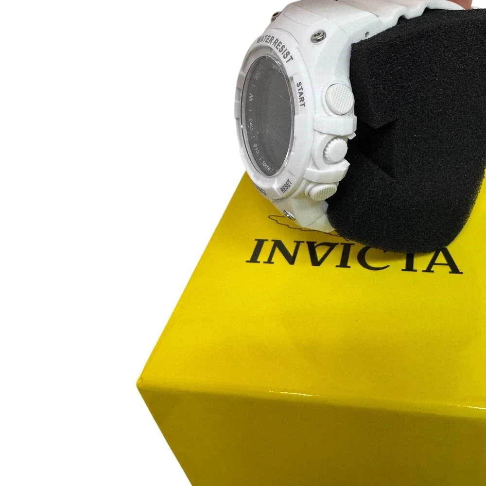 Invicta Mens Chrono Digital White‎ Resin Sport Watch 10ATM Water Resist New